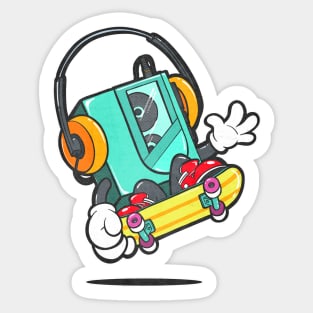 Retro 80's Walkman Skateboard Sticker